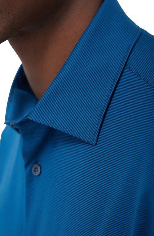 BUGATCHI Men's Ooohcotton James Micro-stripe Sport Shirt In Navy Product Image