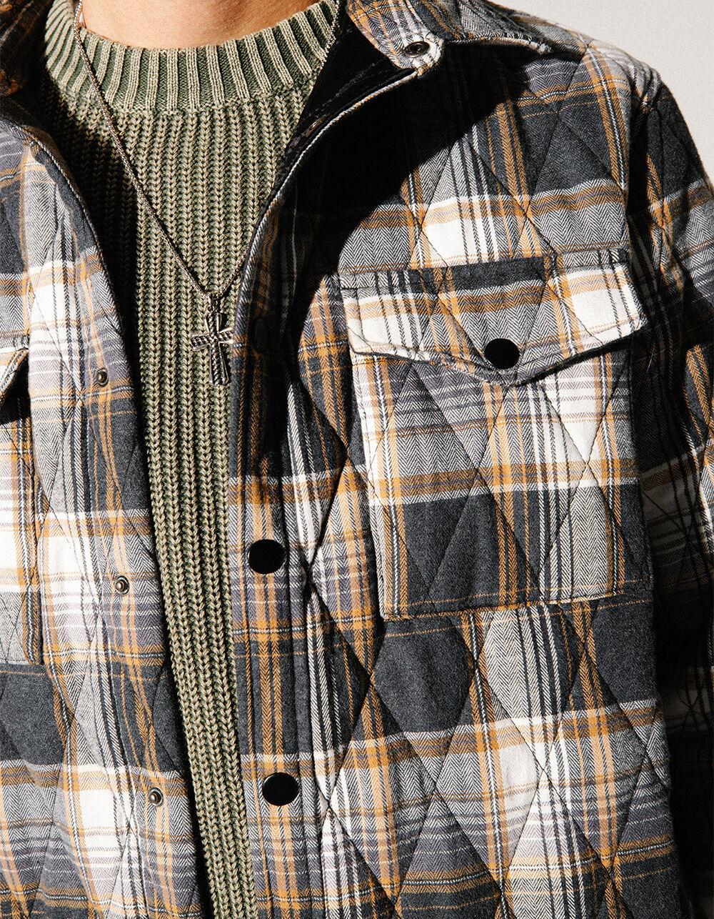 RSQ Mens Quilted Plaid Jacket - GRAY Product Image