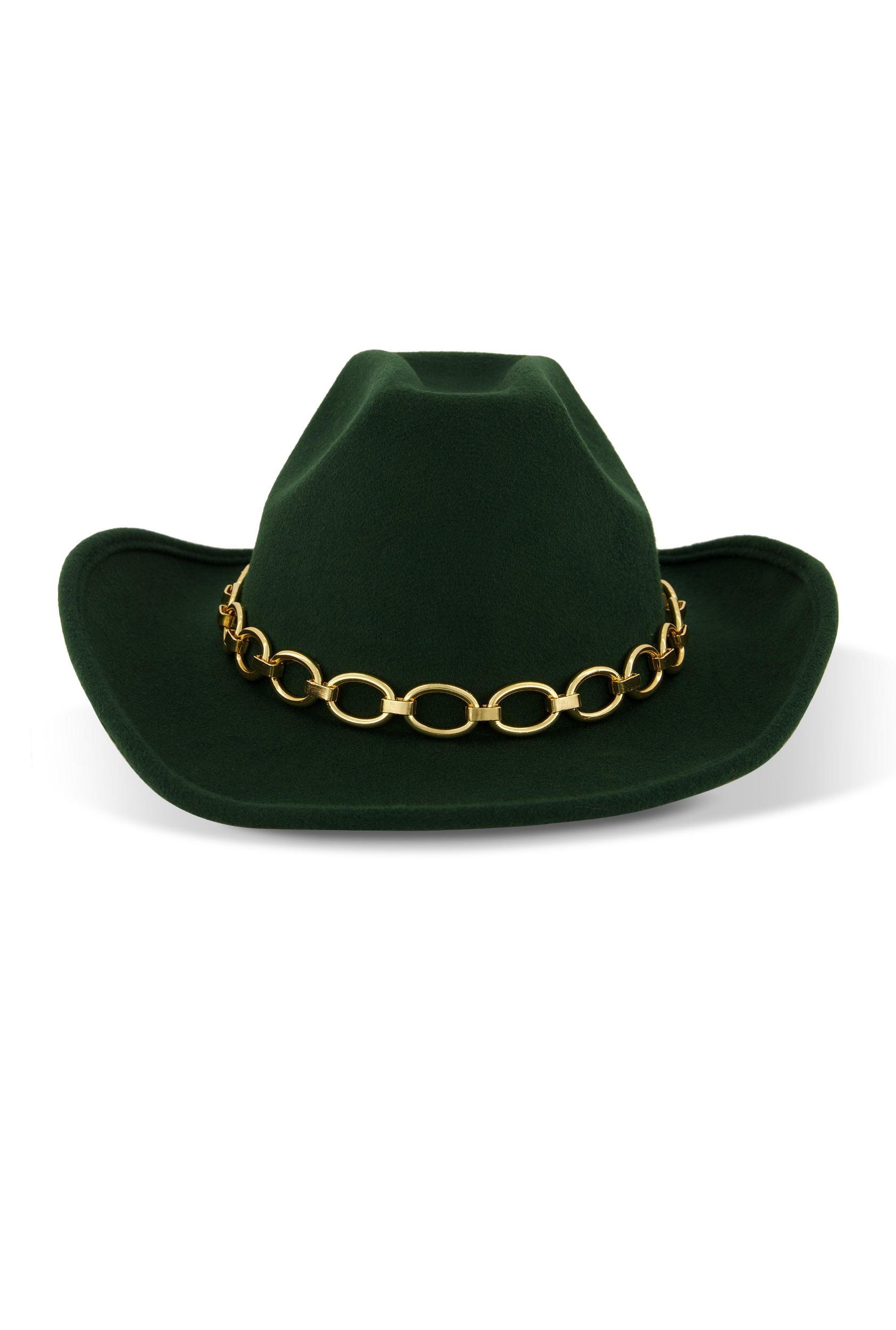Metallic Chain Detail Cowboy Hat Female Product Image