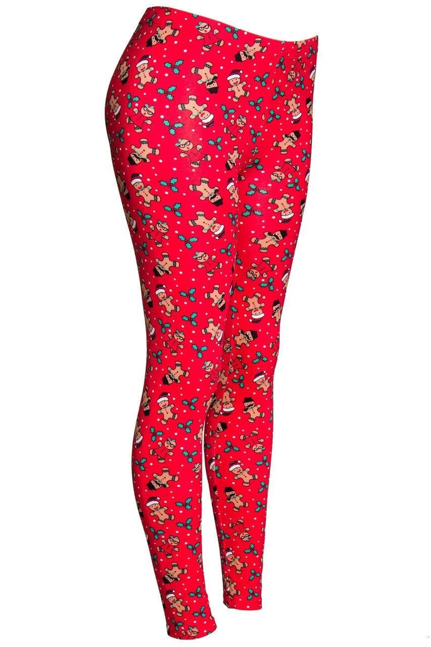 Red Gingerbread Pattern Leggings Product Image