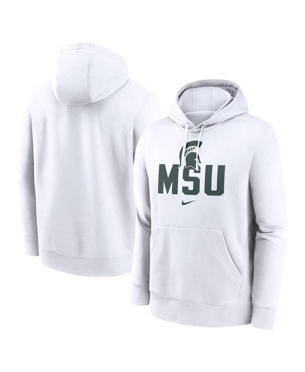 Men's Nike White Michigan State Spartans Primetime Club Fleece Pullover Hoodie, Size: 2XL Product Image