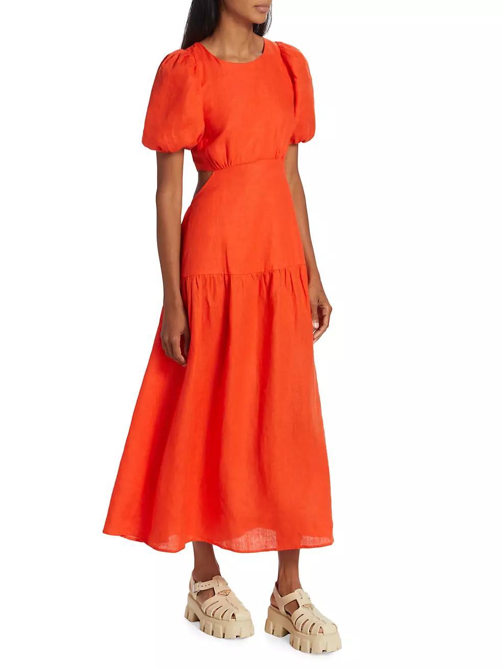 Kennedy Puff-Sleeve Cut-Out Maxi Dress Product Image