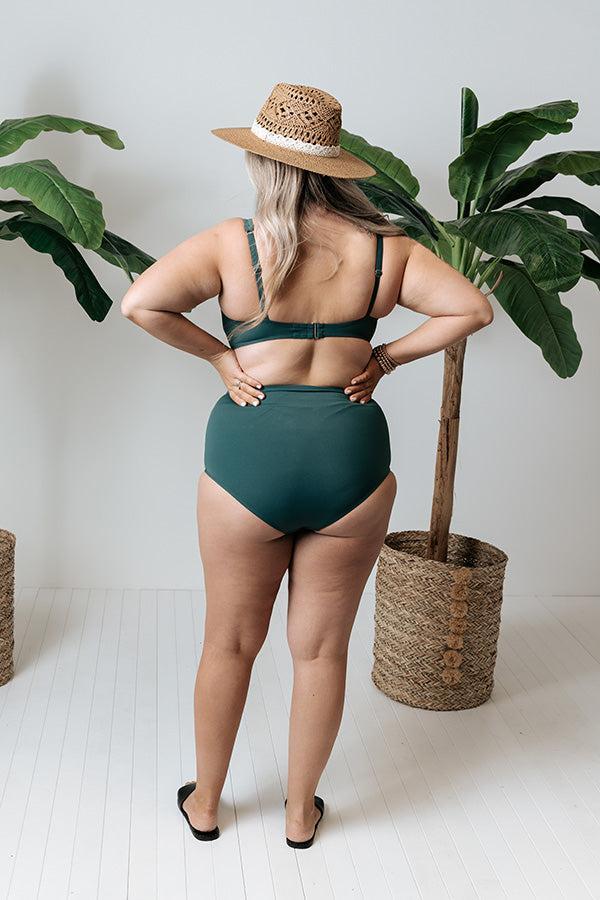 Tanning In Tulum Bikini Top in Forest Product Image