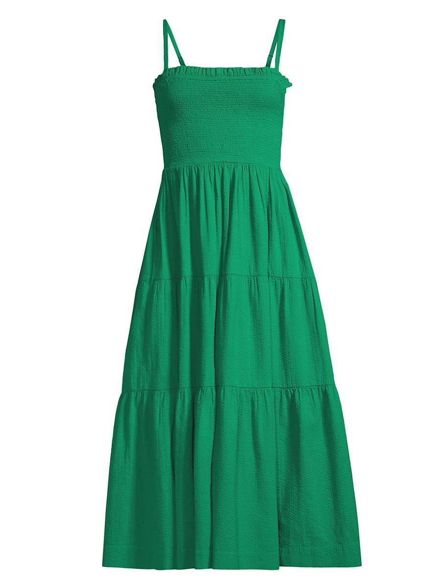 Womens Kristen Cotton Tiered Midi-Dress Product Image
