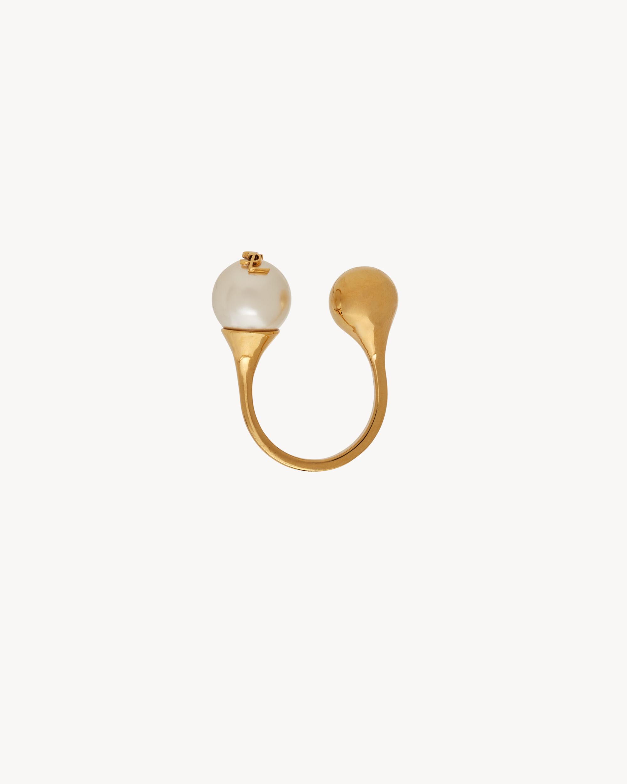 CASSANDRE pearl and ball ring in metal Product Image