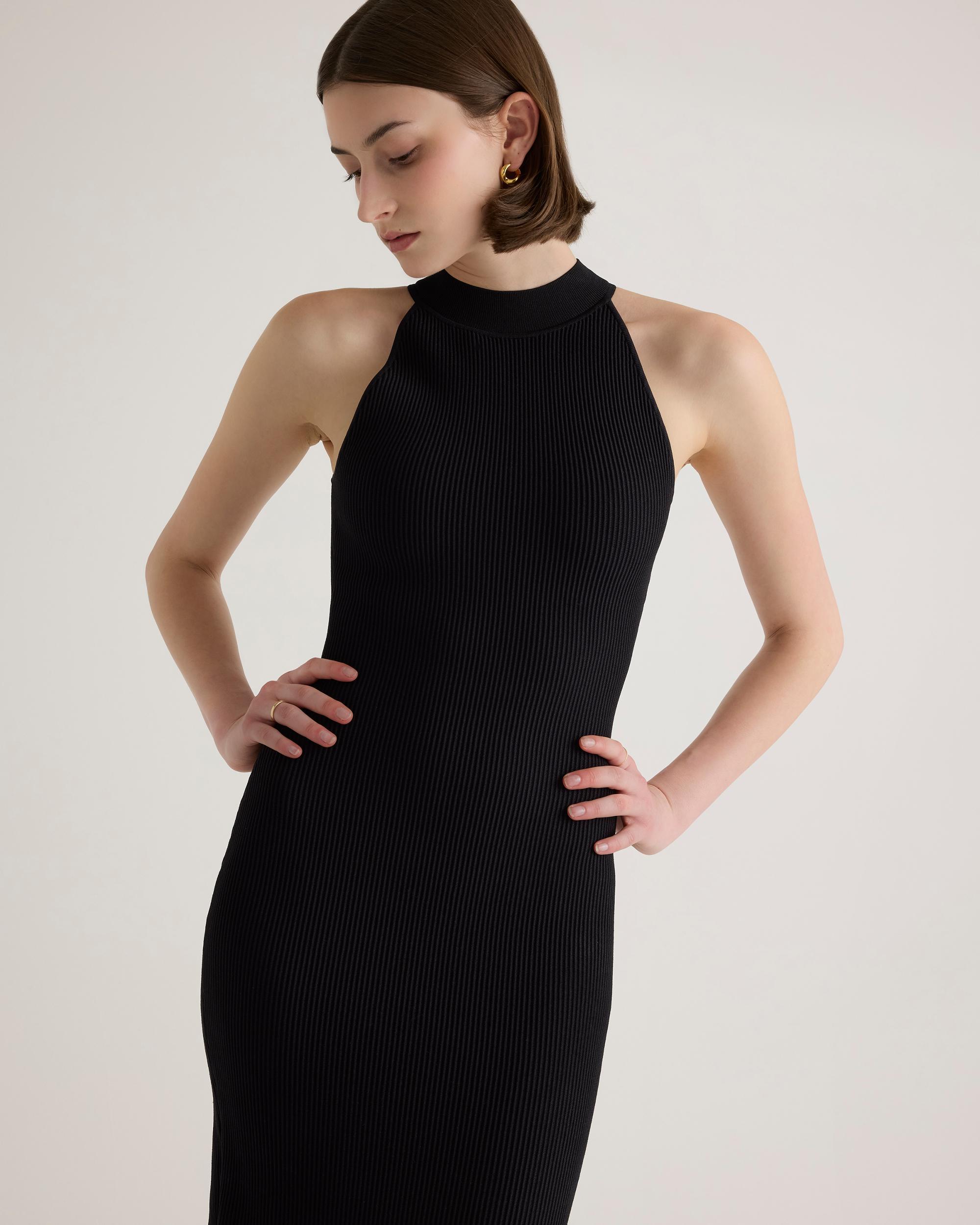 Quince | Women's High Neck Ribbed Knit Mini Dress Size XL, Recycled nylon/polyester/spandex Product Image
