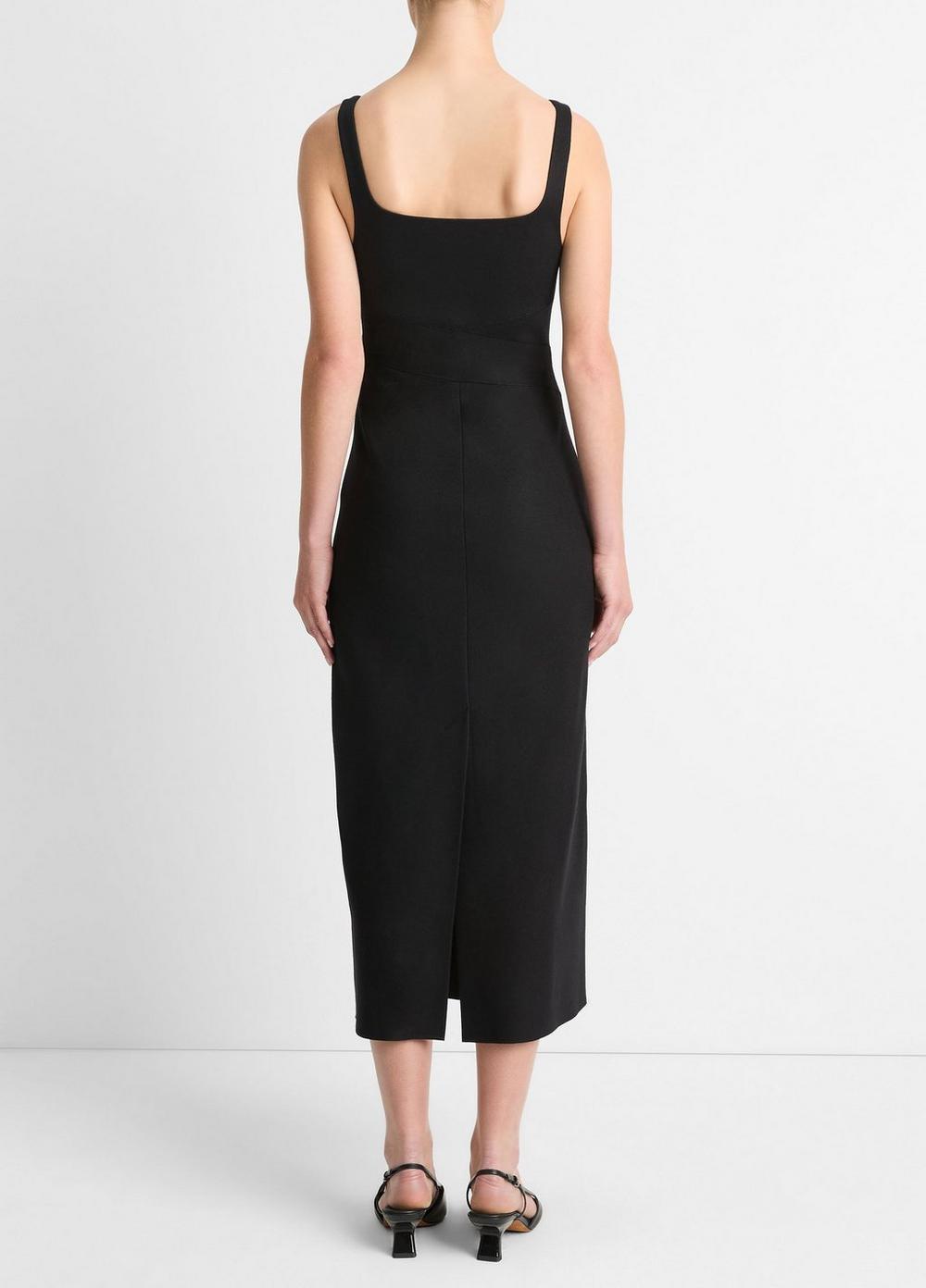 Womens Italian Wool-Blend Column Dress, Black, Size 14 Vince Product Image