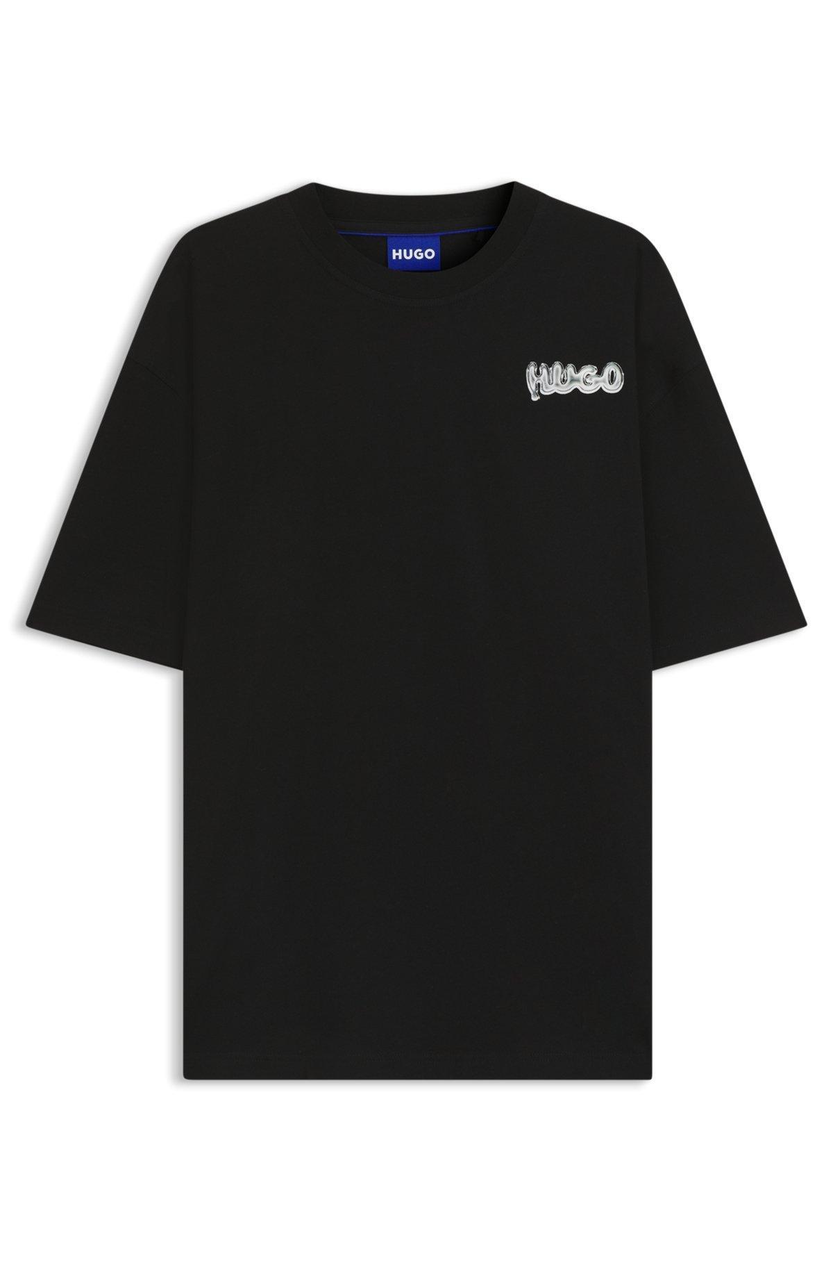 All-gender cotton-jersey T-shirt with logo prints Product Image
