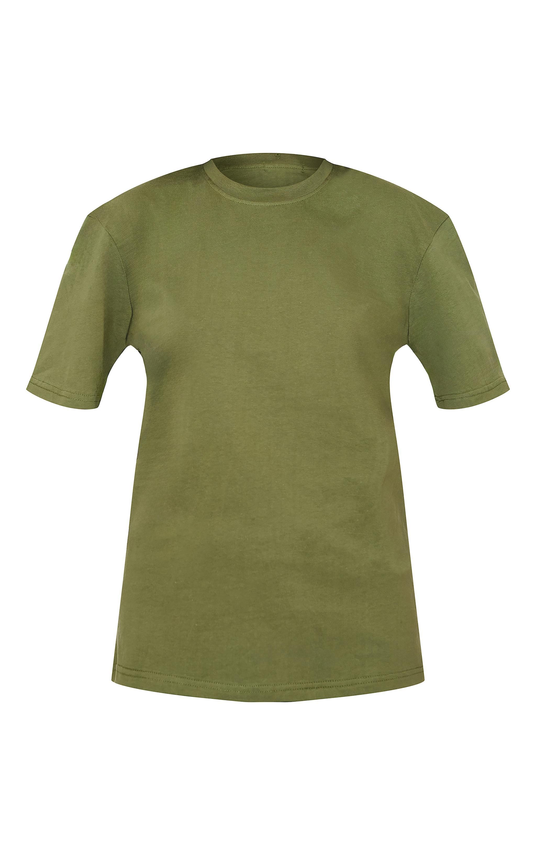 Cotton Khaki Oversized T-Shirt Product Image