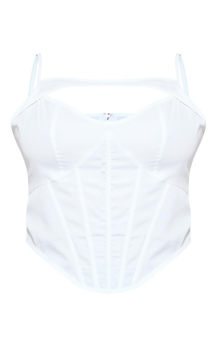 Plus White Cut Out Boned Corset Product Image