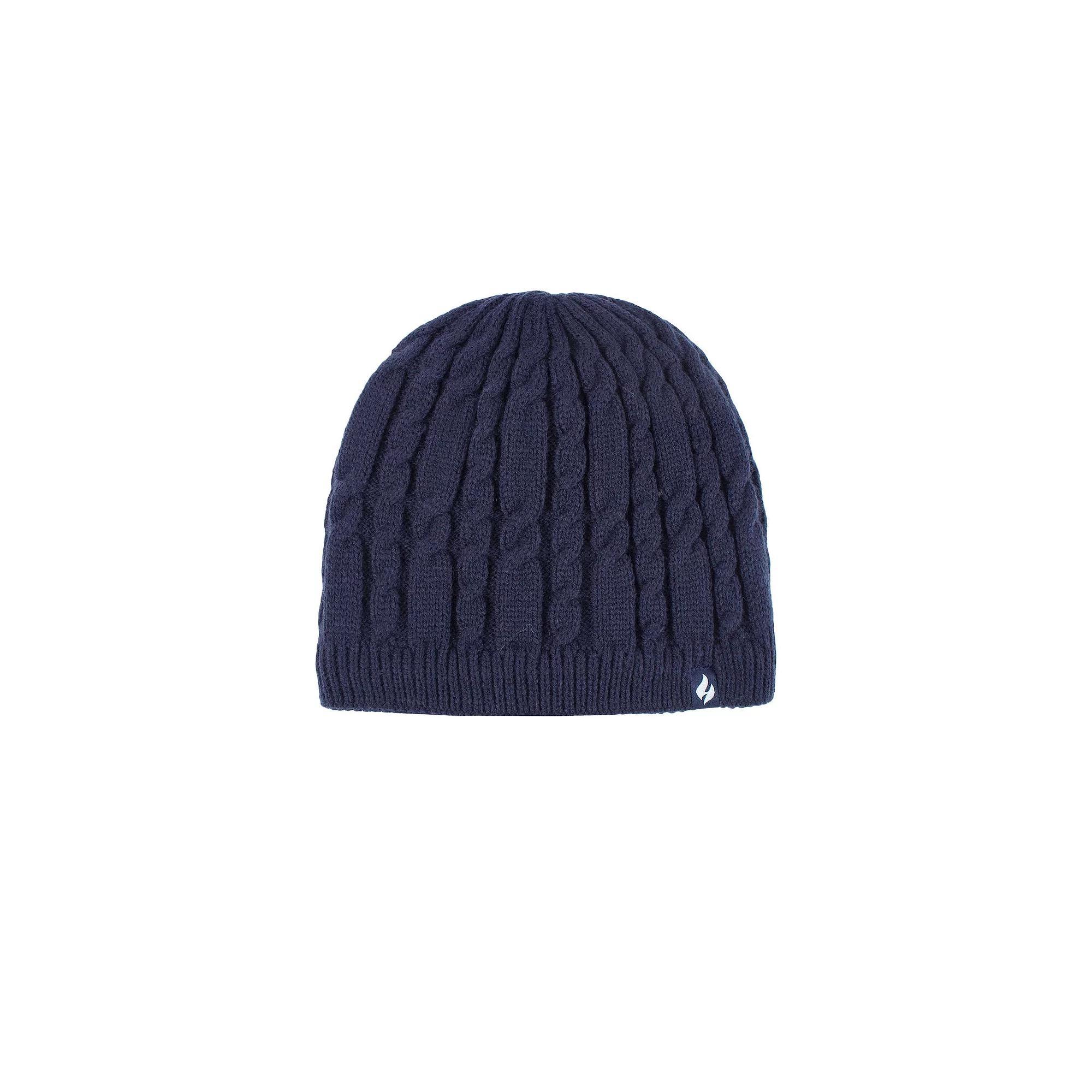 Women's Heat Holders Heatweaver Lined Cable Knit Beanie, Blue Product Image