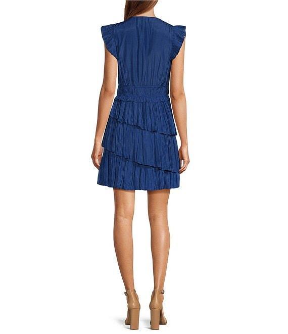 Lucy Paris Alice Crew Neck Cap Sleeve Fit & Flare Asymmetric Dress Product Image