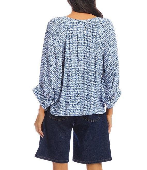 Karen Kane Printed Crew Neck 3/4 Sleeve Top Product Image