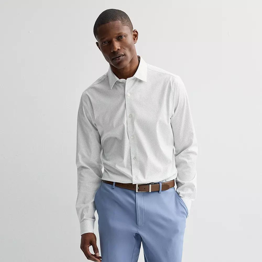 Men's Apt. 9® Slim Fit Wrinkle Free Dress Shirt, Size: Large-36/37, Blue White Dotted Geo Product Image