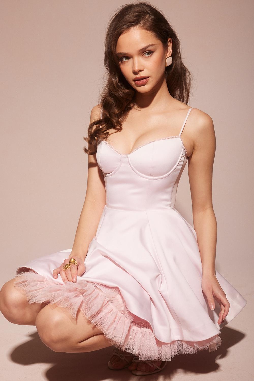 Minimoiselle  ballerina pink tulle mini dress Product Image