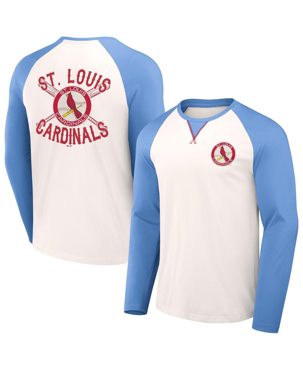 Men's Darius Rucker Collection by Fanatics  White/Light Blue St. Louis Cardinals Team Color Raglan T-Shirt, Size: Small Product Image