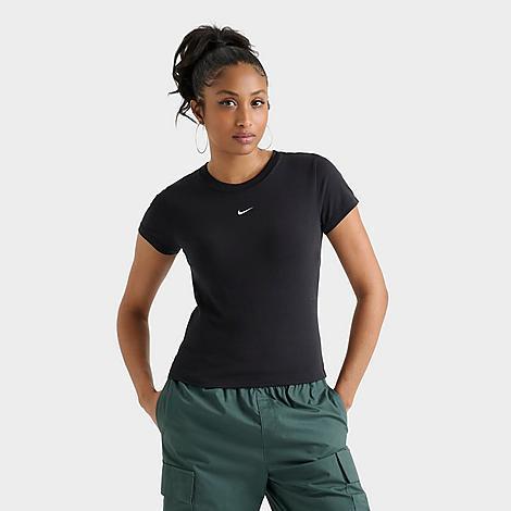 Women's Nike Sportswear Chill Swoosh Knit Tee, Size: XXL, Black Product Image