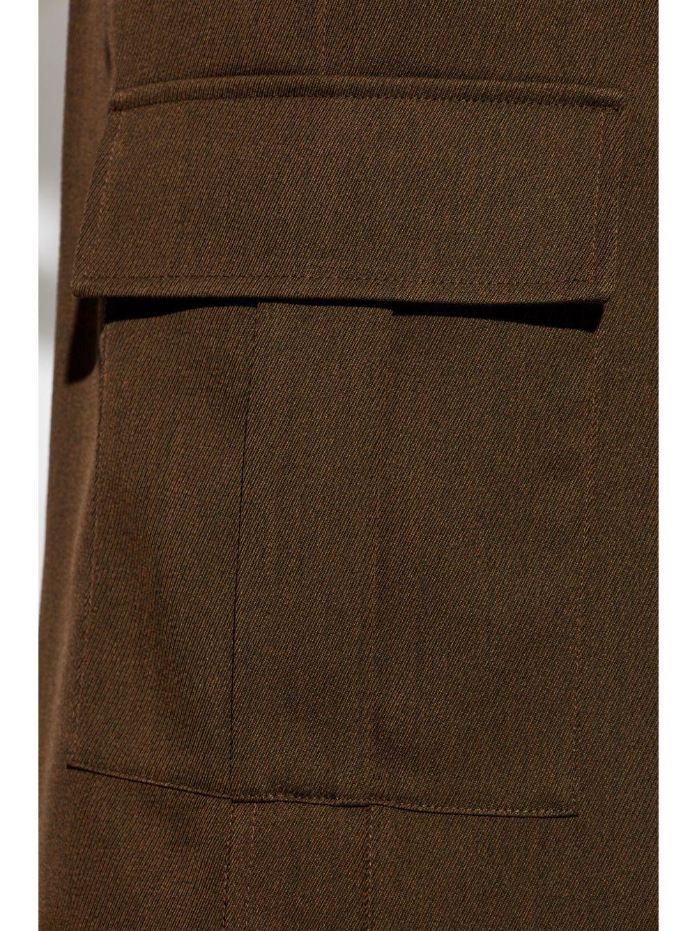 pleat-detail wool cargo trousers Product Image