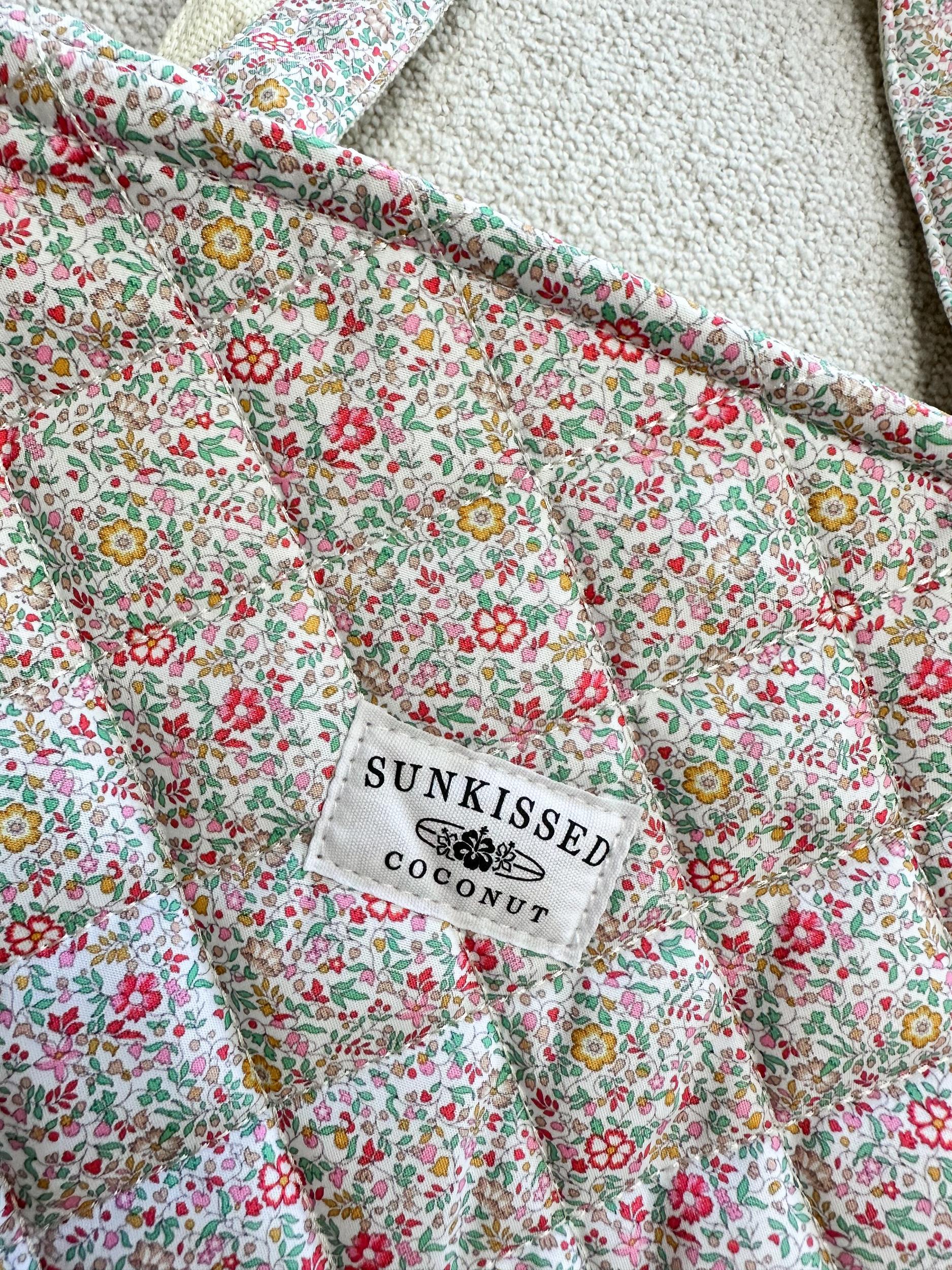 Floral Day In The Park Handmade Tote Zipper Bag Girls Product Image