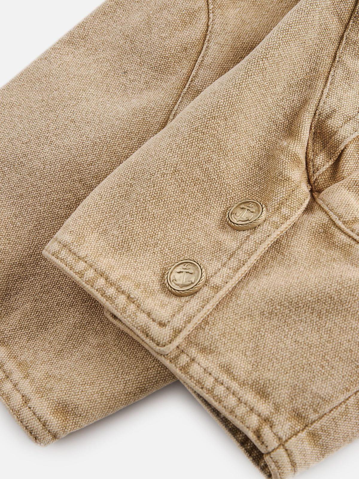 Aelfric Eden Embroidery Washed Denim Jacket Product Image