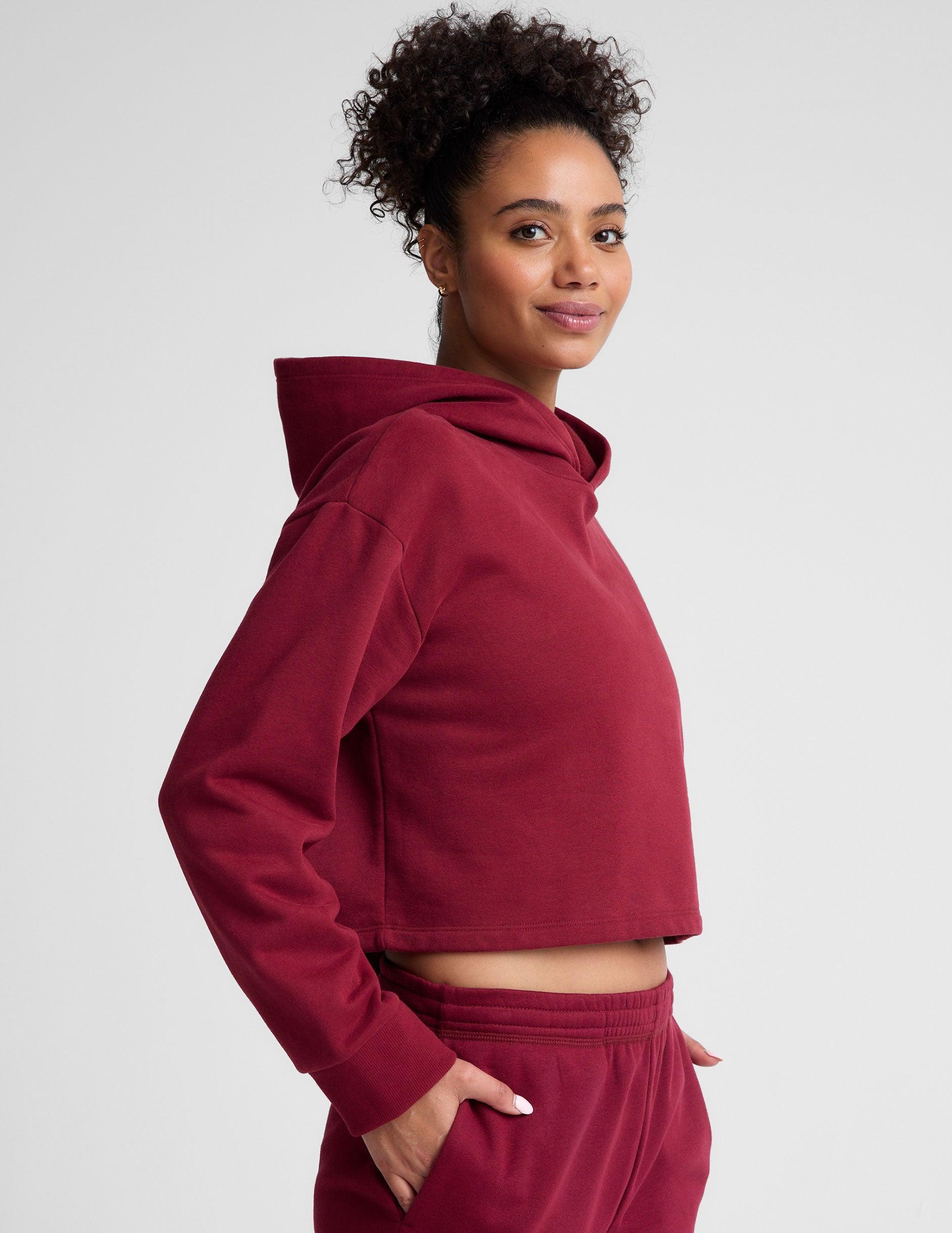 LuxeFleece Happiness Cropped Hoodie Product Image