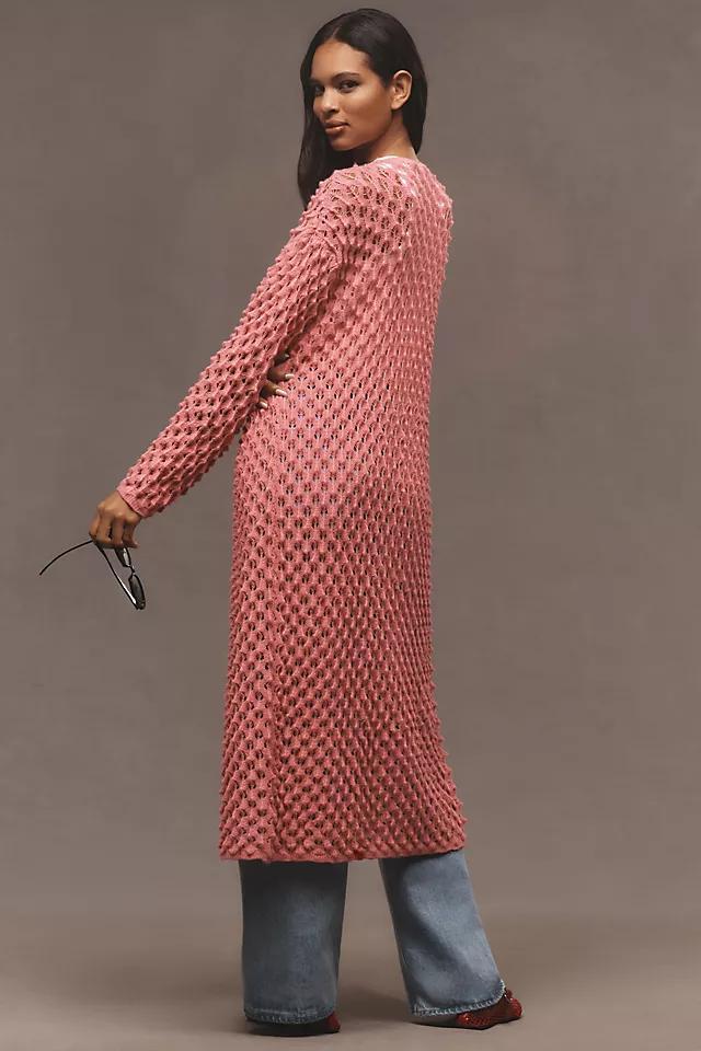 Maeve Long Front-Tie Popcorn Cardigan Product Image
