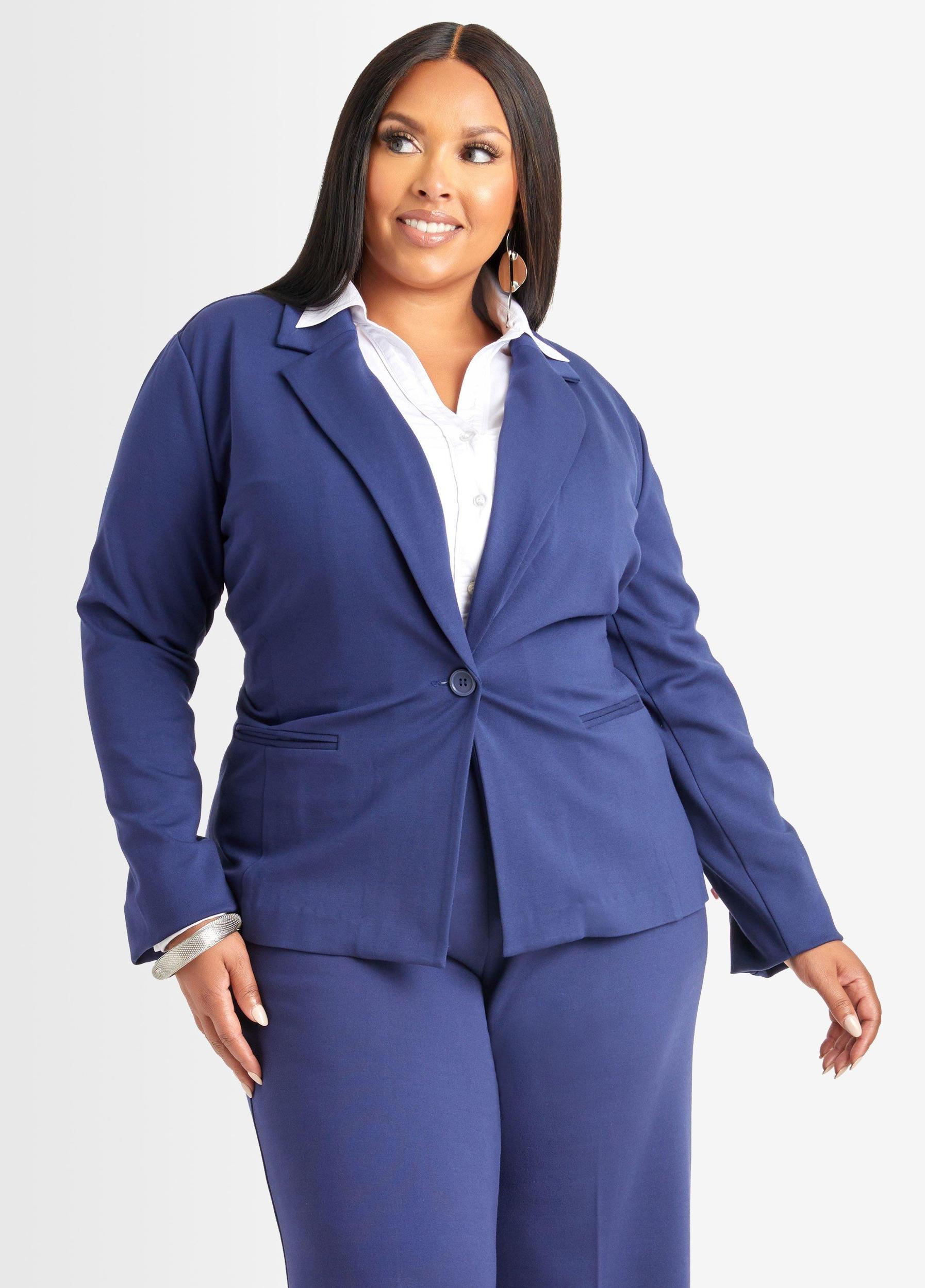 Power Ponte Buttoned Blazer Product Image