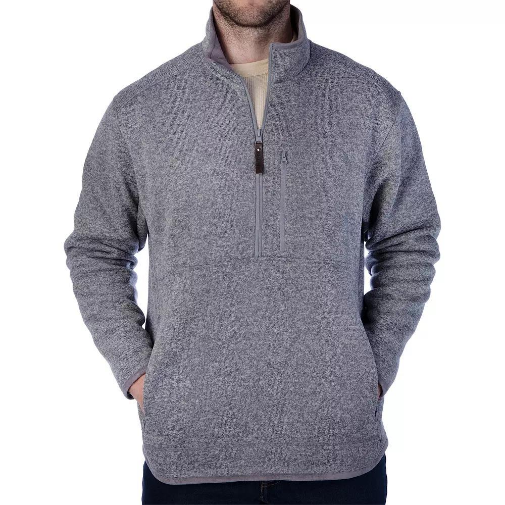 Men's Smith's Workwear Sherpa-Lined Sweater Fleece Jacket, Size: Large, Olive Grey Product Image