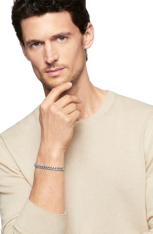David Yurman Men's Pavé Curb Chain Bracelet in Silver Pave/White Diamond at Nordstrom, Size Medium Product Image