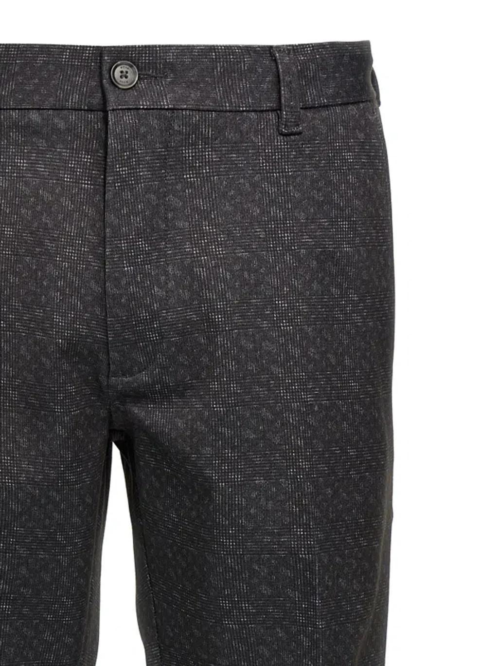 HUGO BOSS Boss  Checked Tapered Trousers In Gray Product Image