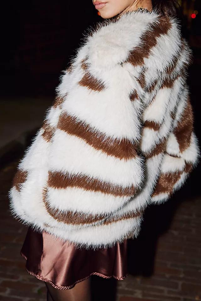 Fiona Zebra Faux Fur Coat Product Image