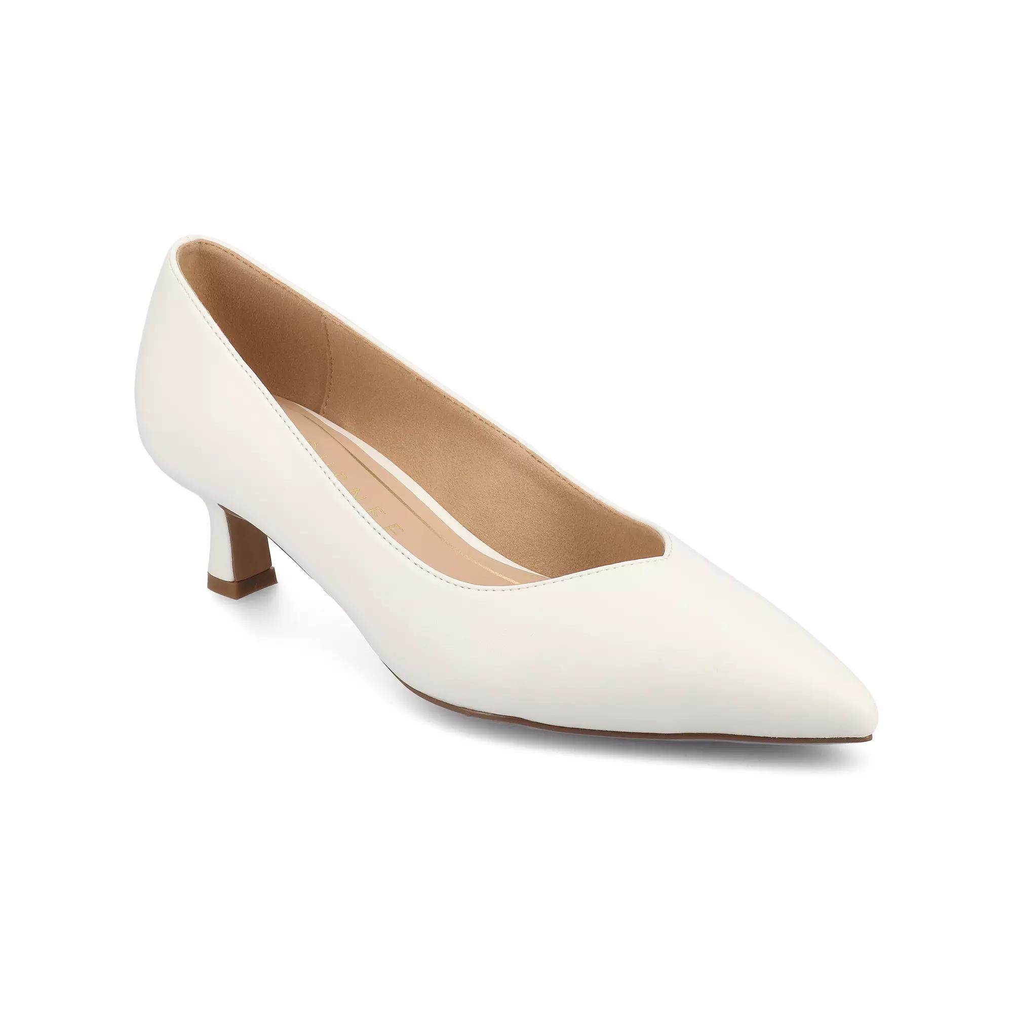 Journee Pammie Medium and Wide Width Womens Slip-On Kitten Heel Pumps Product Image