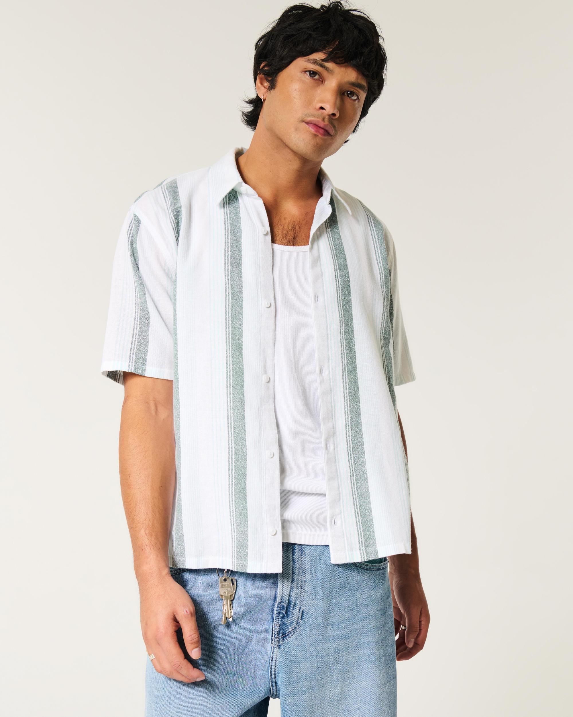 Boxy Short-Sleeve Pattern Shirt Product Image