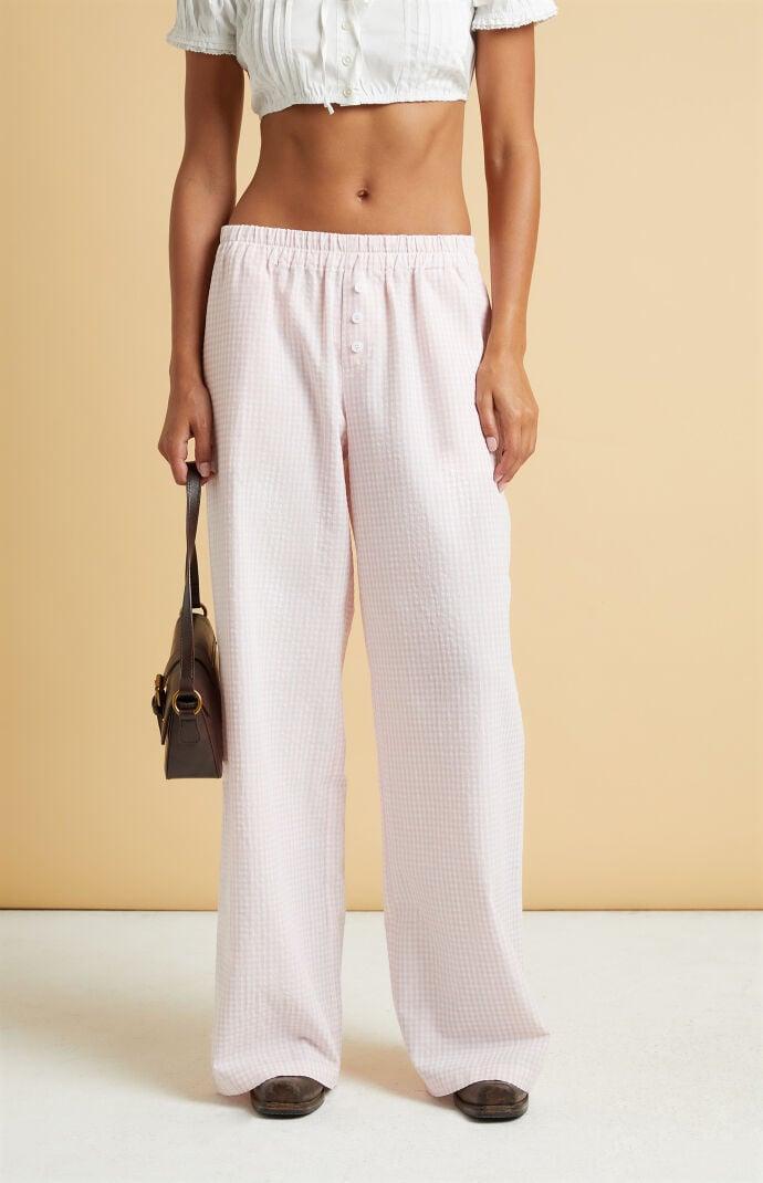 Beverly and Beck Women's Gingham Boxer Pajama Pants - Product Image