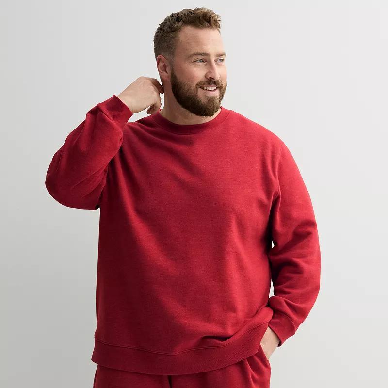 Big & Tall Tek Gear® Ultra Soft Fleece Crew Sweatshirt, Men's, Size: 2XB, Dark Blue Product Image