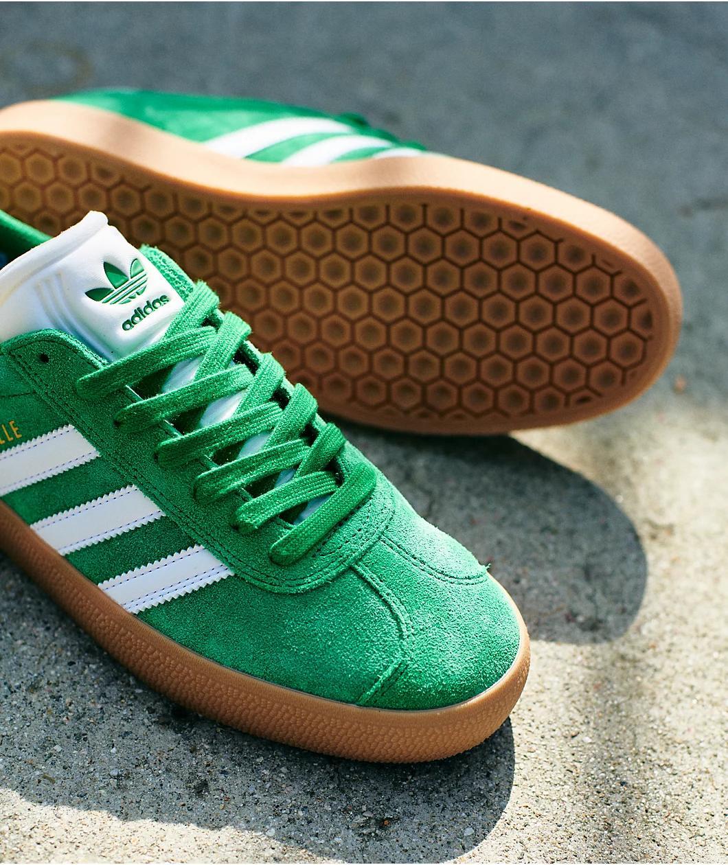 adidas Gazelle ADV Green, White & Gum Shoes Product Image