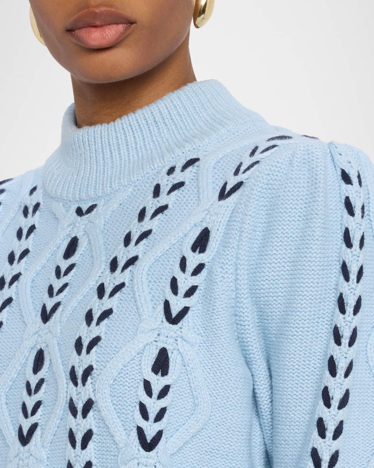 Addy Laced Cable-Knit Mock Sweater Product Image