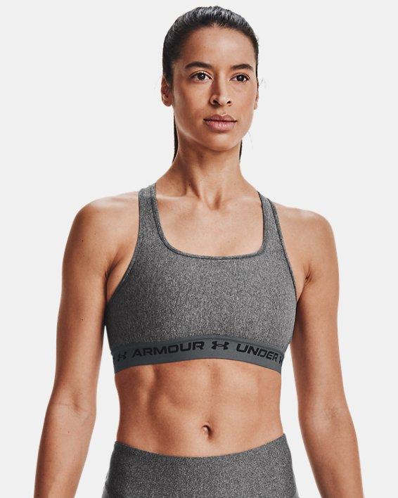 Under Armour Womens Armour Mid Crossback Heather Scoop Neck Sports Bra Product Image