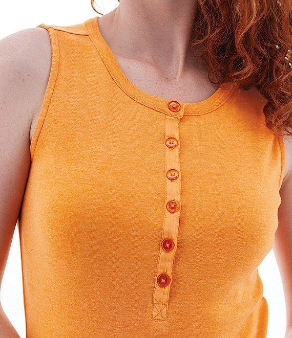 Aventura Sandia Henley Tri-Blend Ribbed Knit Scoop Neck Tank Top Product Image