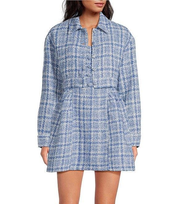 Gianni Bini Charlie Tweed Button Front Pocket Jacket Product Image