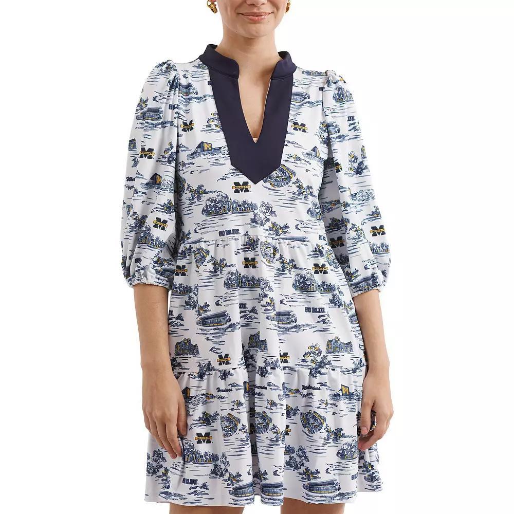 Women's Smith & Quinn White/Blue Michigan Wolverines Tailgate Collection Tory Dress, Size: Small Product Image