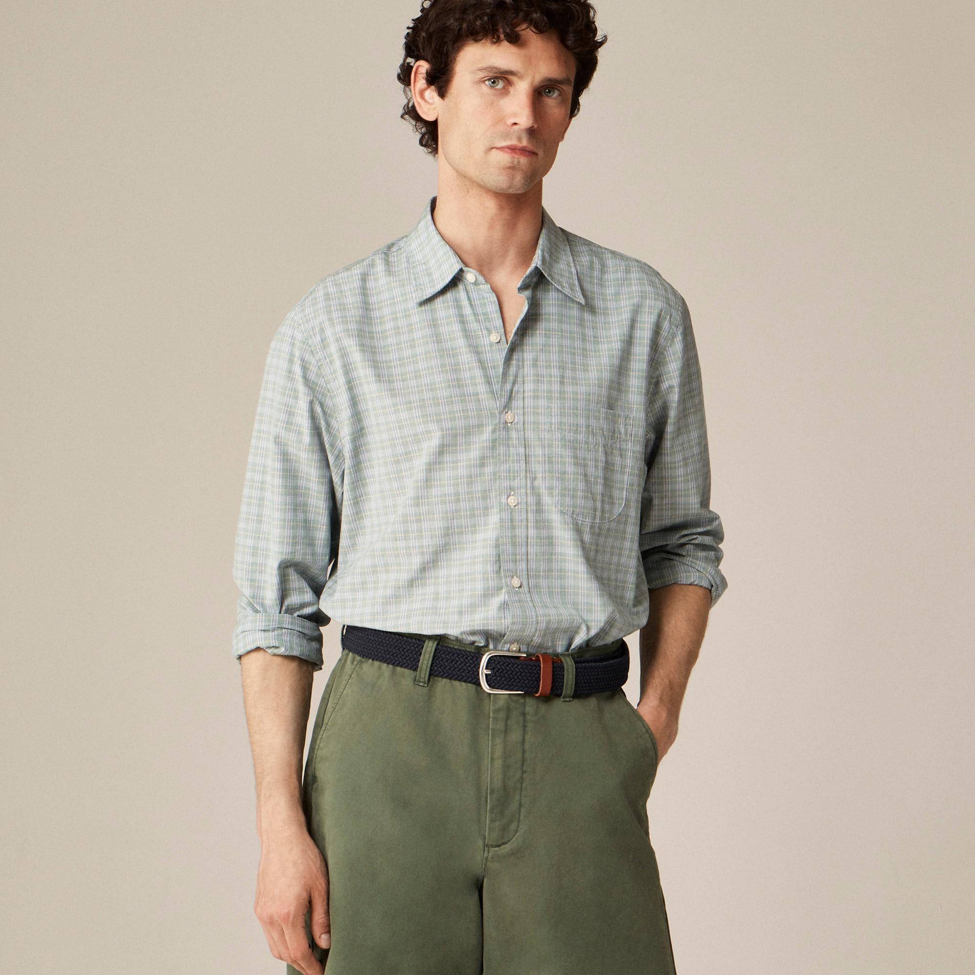 Secret Wash cotton poplin shirt with point collar Product Image