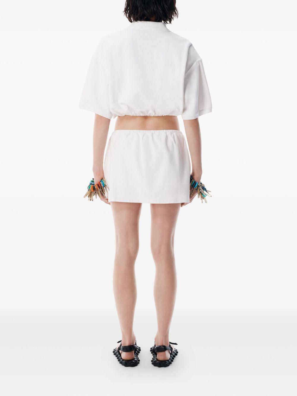 elasticated-hem cropped polo top Product Image