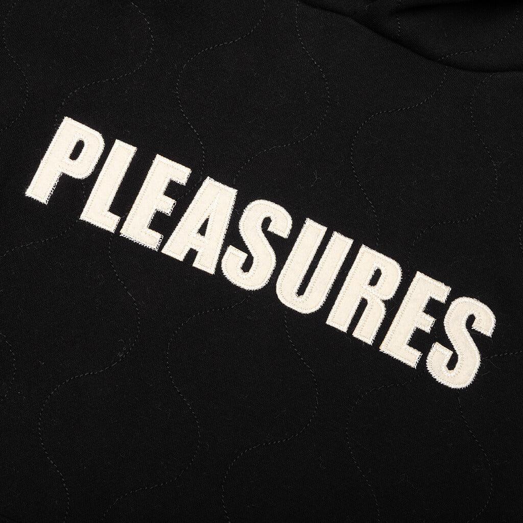 Wave Quilted Hoodie - Black Male Product Image