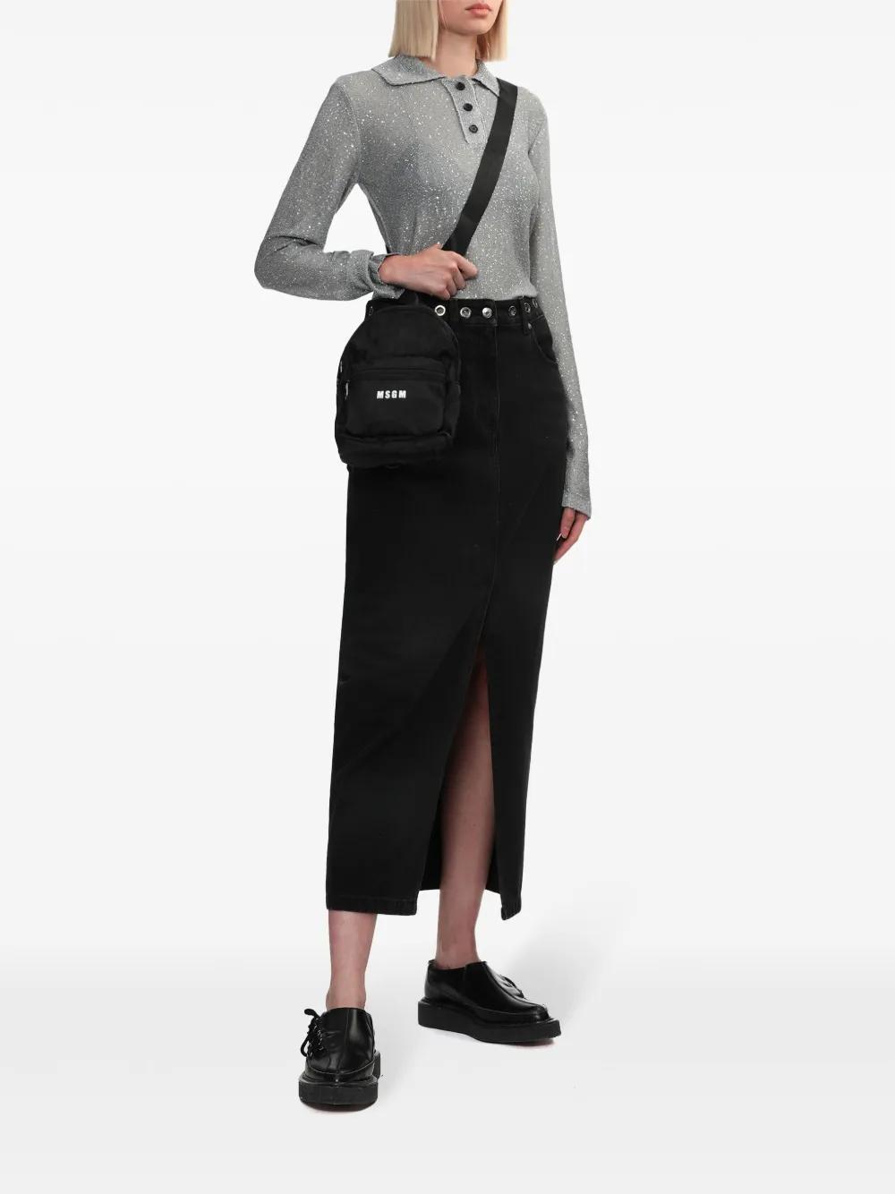 MSGM Eyelet-detailing Mid Skirt In Schwarz Product Image