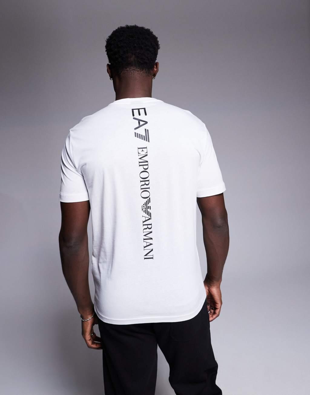 Armani EA7 crew neck logo t-shirt in white Product Image