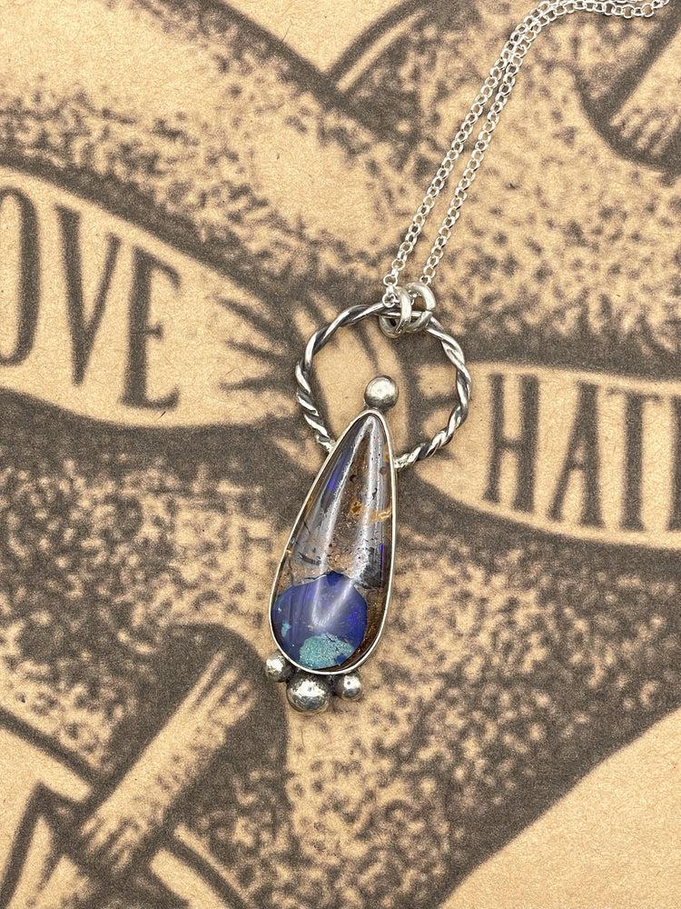 Sterling Silver Boulder Opal Pendant Necklace Product Image