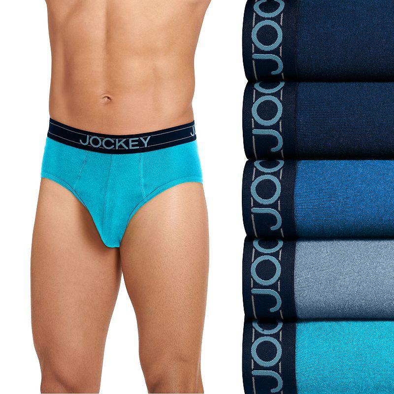 Men's Jockey® 5-Pack Cotton Blend Brief, Size: Large, Blue Red Product Image