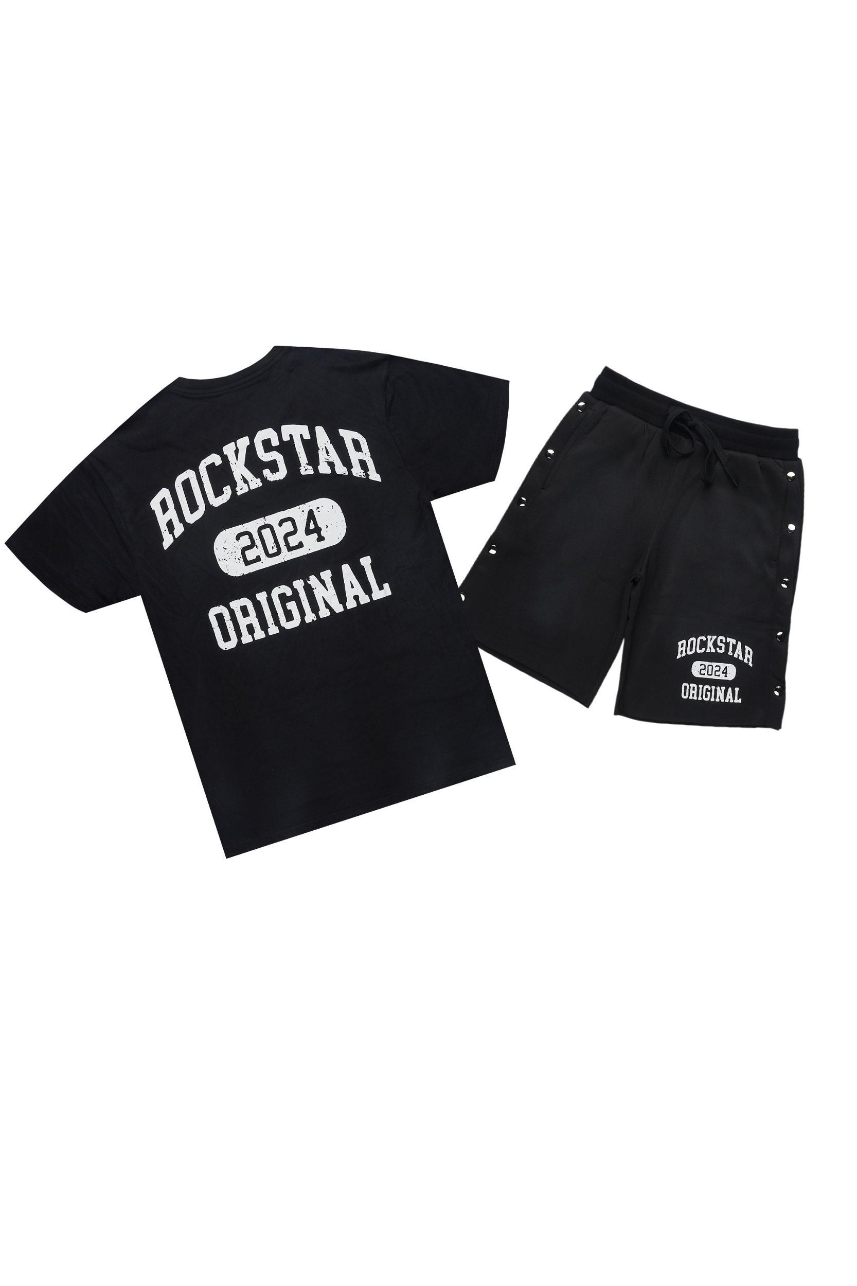 Lionela Black T-Shirt Snap Short Set Female Product Image