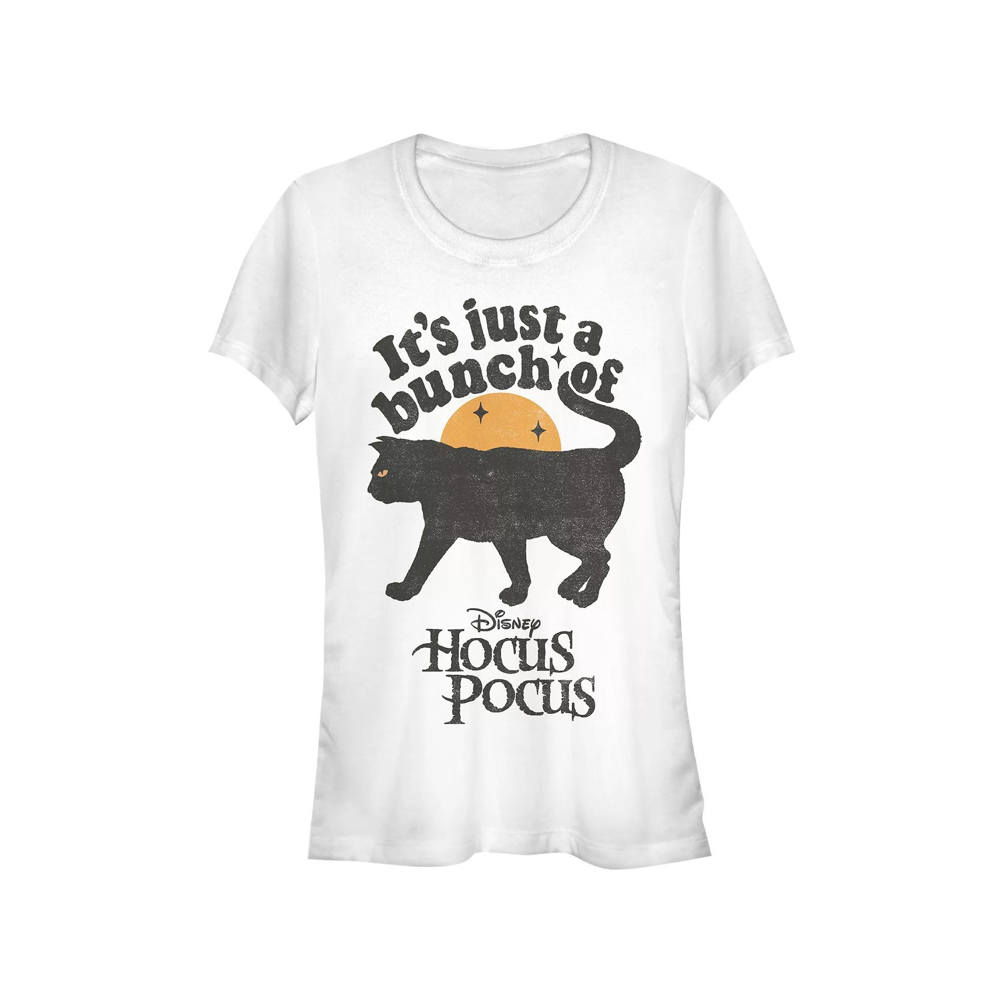 Disney's Hocus Pocus Juniors' Thackery Binx It's Just A Bunch Of Fitted Graphic Tee, Girl's, Size: XL, White Product Image